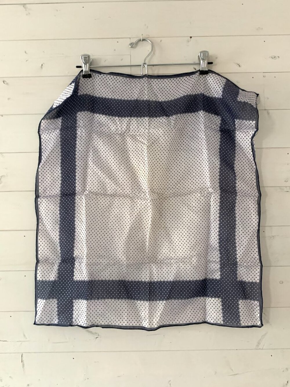 Blue White Polka Dot Square Scarf